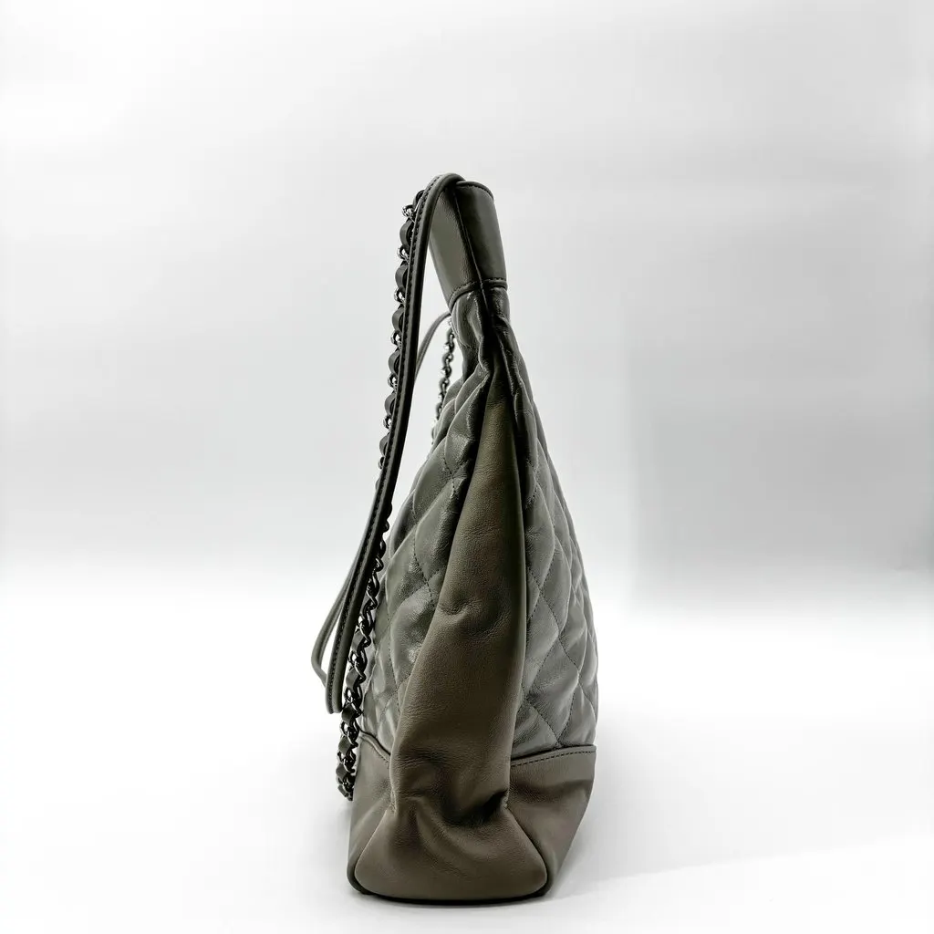Chanel 31 Large Shopping Bag Gray Silver Hardware MultiColor Leather Good - Box View