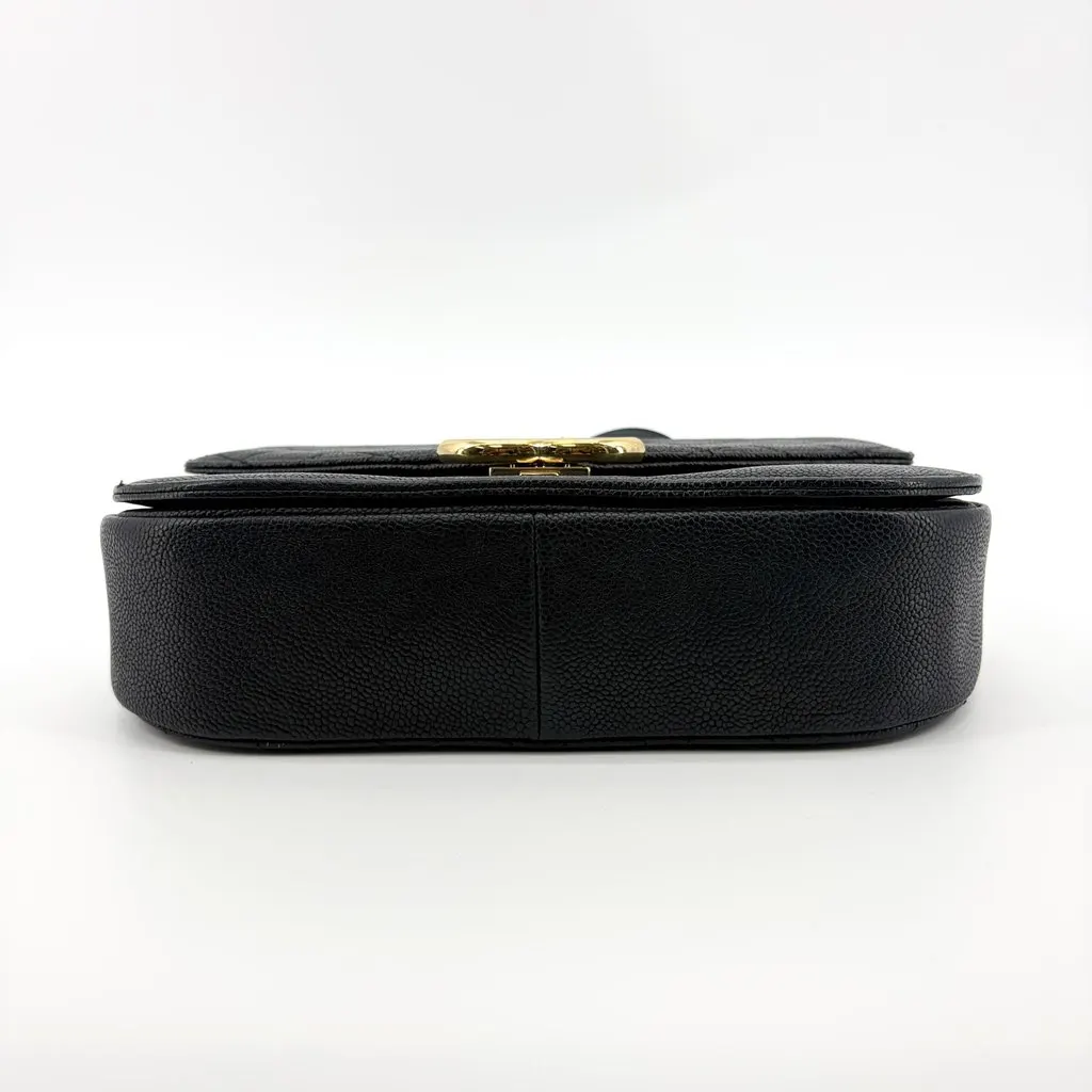 Chanel Coco Curve Flap Bag Medium Black Gold Hardware Black Leather Good - Box View