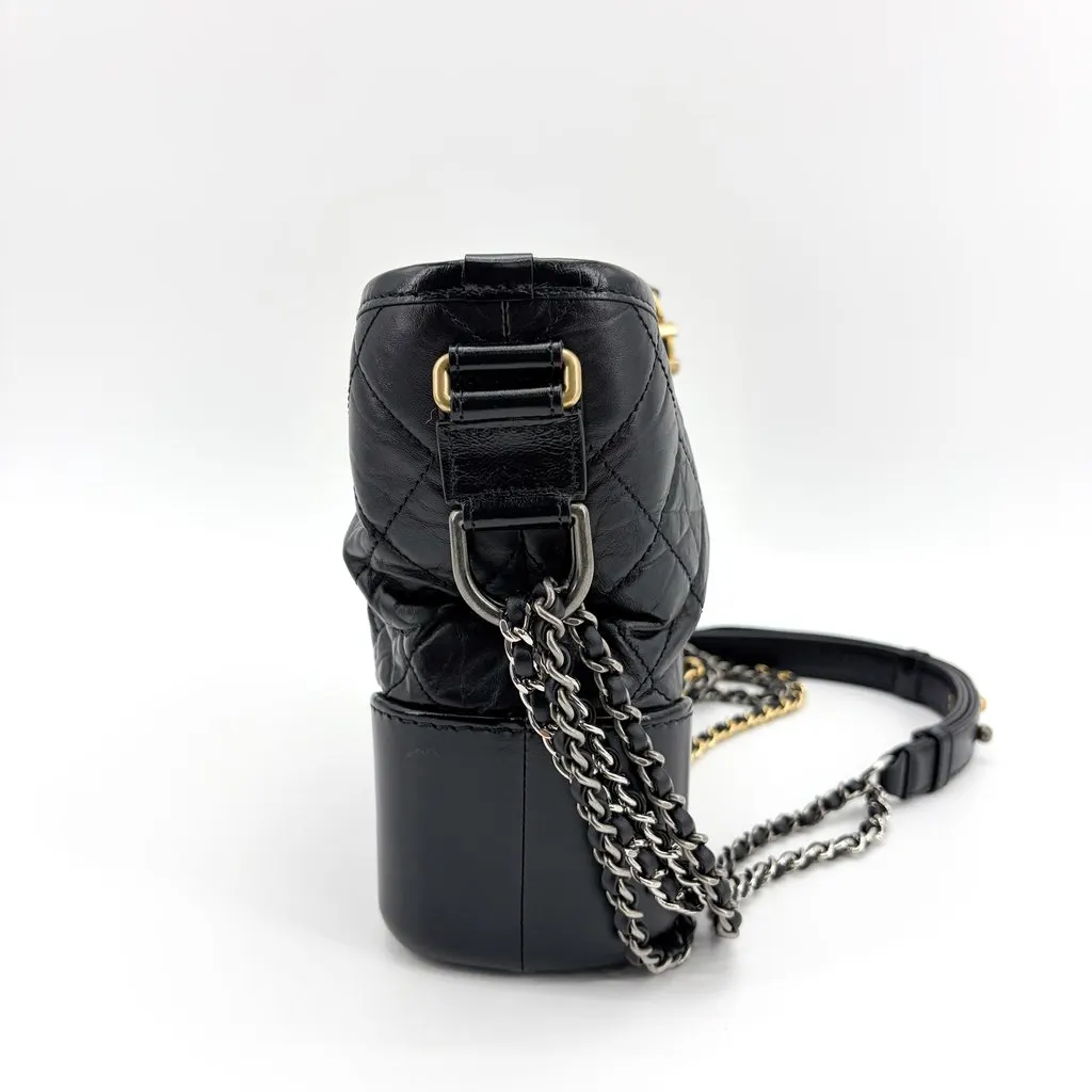 Chanel Gabrielle Small Hobo Bag Black Black Leather Good - Box View