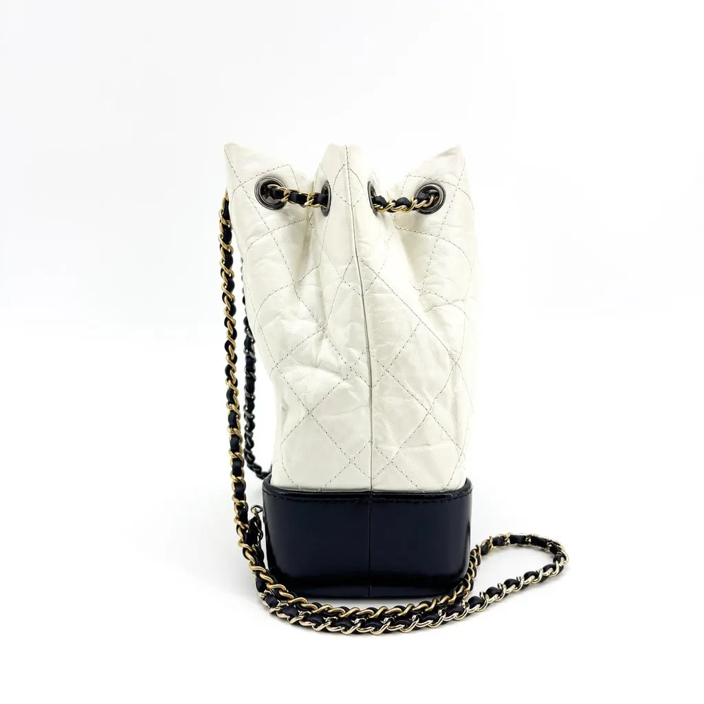 Chanel Gabrielle Backpack Small Black and White Black Leather Very good - Box View