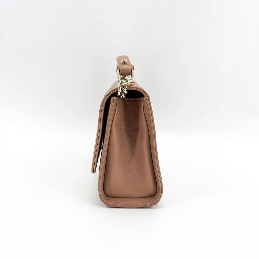 Chanel Statement Top Handle Flap Bag Medium Beige Gold Hardware Beige Leather Good - Box View