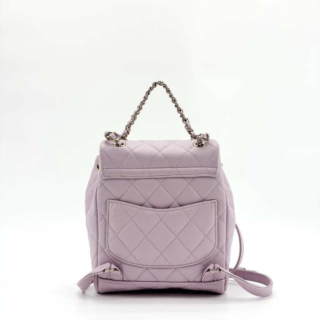 Chanel Small Duma Backpack Grained Calfskin Lilac Light Gold Purple Leather Very good - Inside View