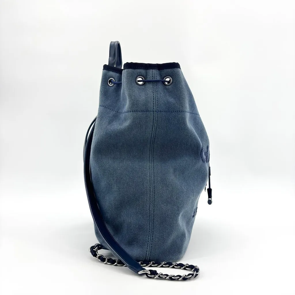 Chanel Denim Sequin 31 Rue Cambon Backpack Blue Blue Denim Good - Box View