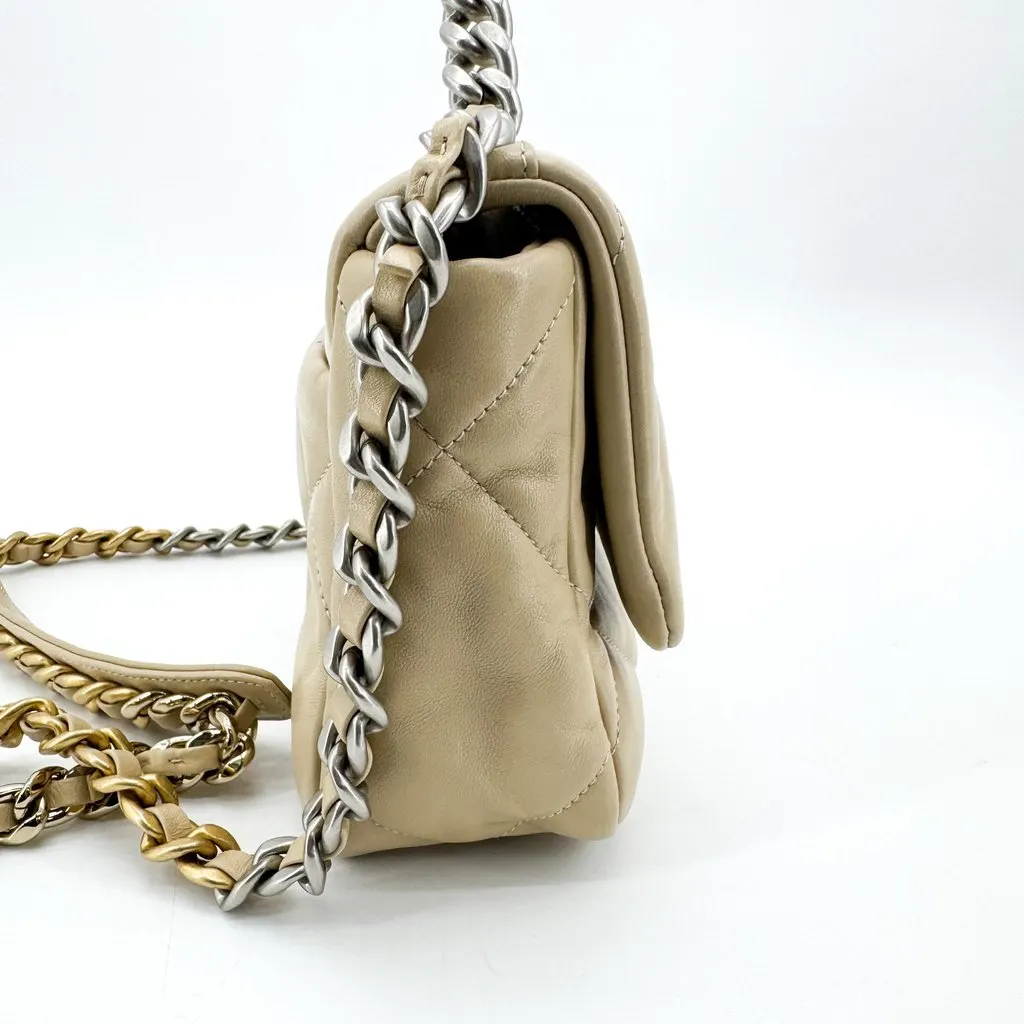 Chanel 19 Flap Bag Small Beige Beige Leather Very good - Box View