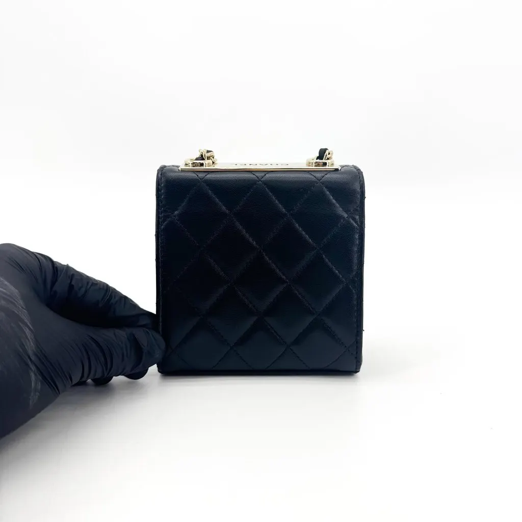 Chanel Trendy CC Mini Shopping Bag with Chain in Black Black Leather Very good - Inside View
