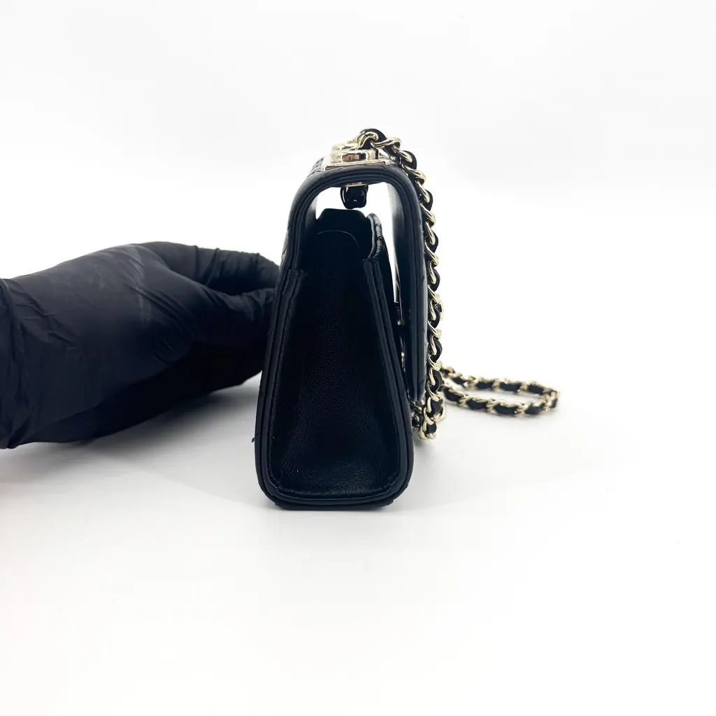 Chanel Trendy CC Mini Shopping Bag with Chain in Black Black Leather Very good - Box View