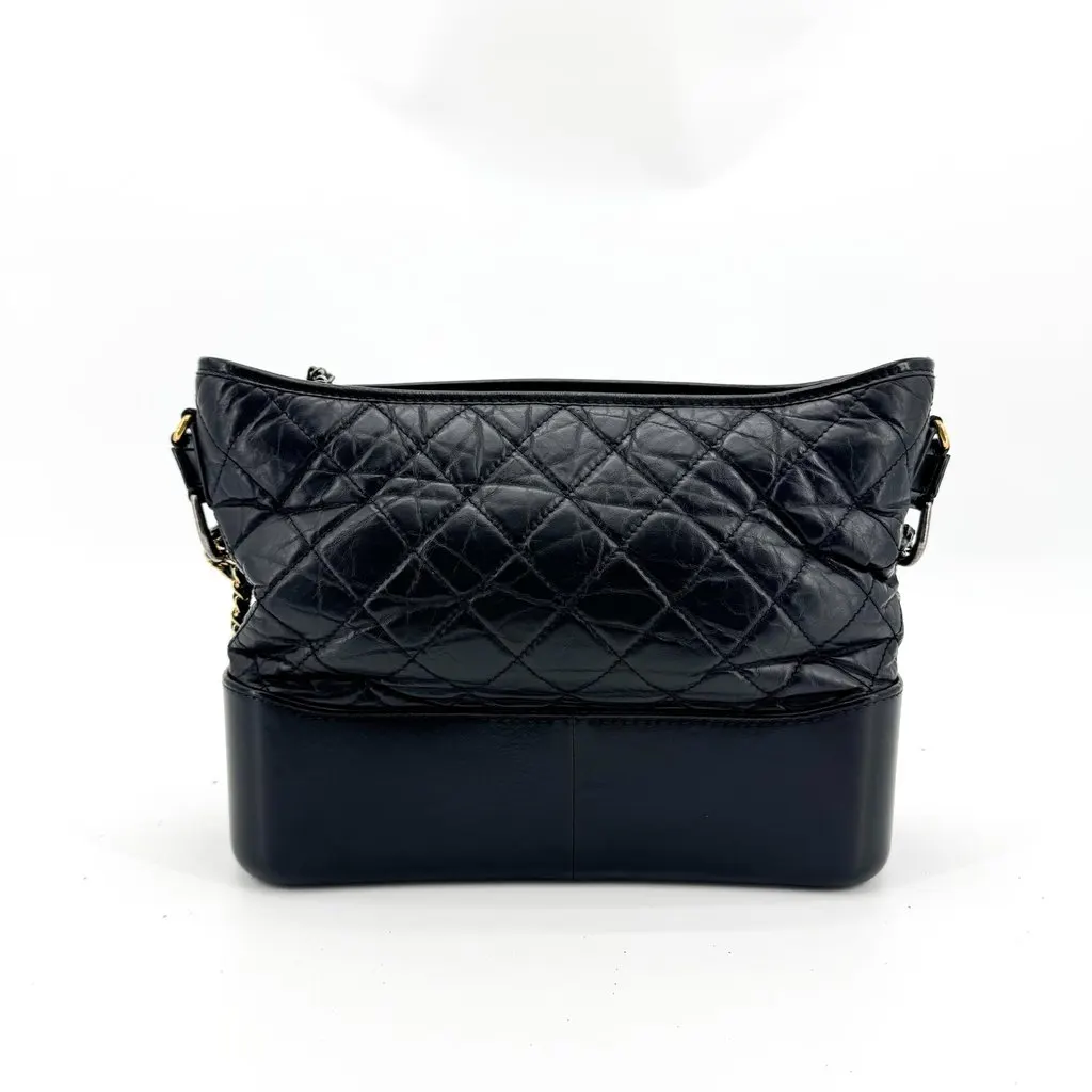 Chanel Gabrielle Small Hobo Bag Black Black Leather Good - Inside View