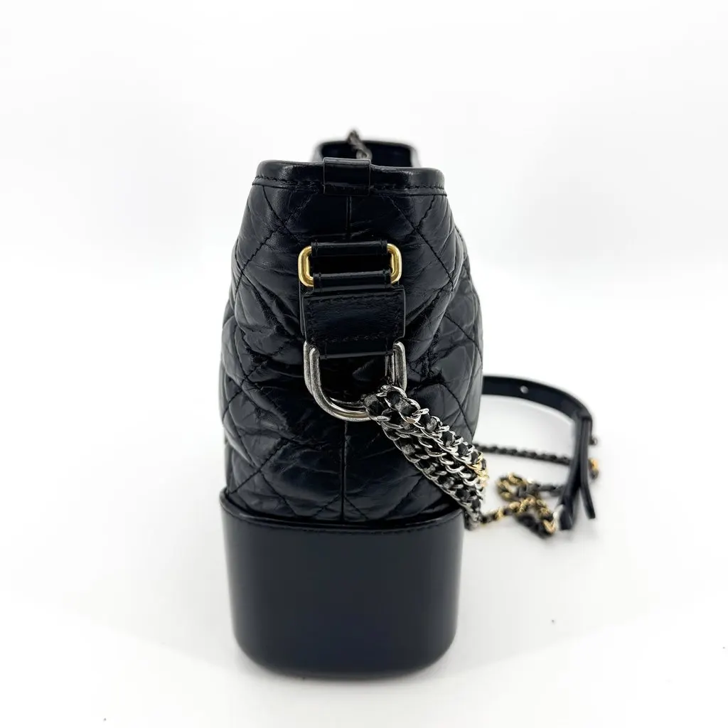 Chanel Gabrielle Small Hobo Bag Black Black Leather Good - Box View