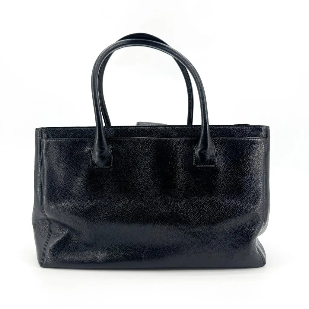 Chanel Calfskin Cerf Executive Tote Bag in Black Black Leather Good - Inside View