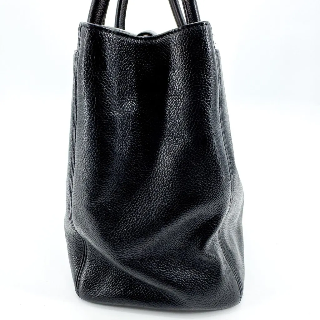 Chanel Calfskin Cerf Executive Tote Bag in Black Black Leather Good - Box View