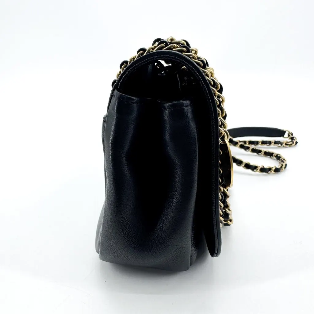 Chanel CC Charm Messenger Flap Bag Black Gold Black Leather Very good - Box View