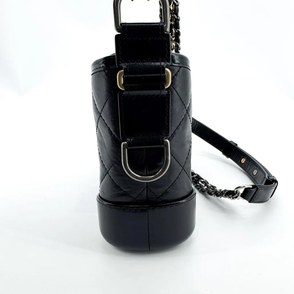 Chanel Gabrielle Small Hobo Bag Vintage Calfskin Black Black Leather Good - Box View