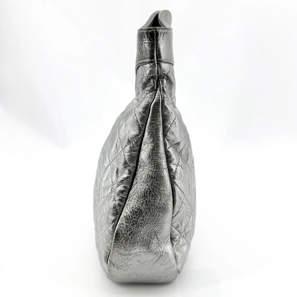 Chanel 31 Small Shopping Bag Silver Aged Calfskin Silver Hardware Silver Leather Good - Box View