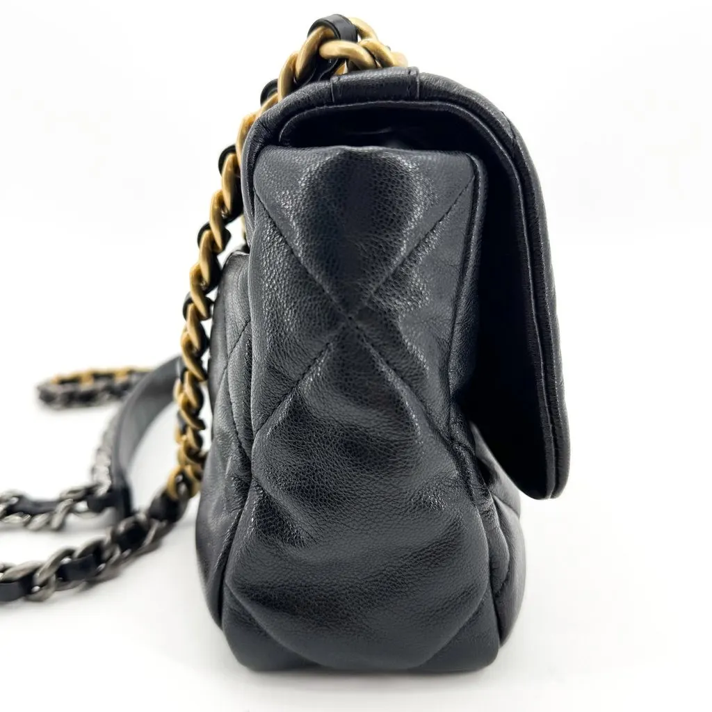Chanel 19 Flap Bag Small Black Black Leather Very good - Box View