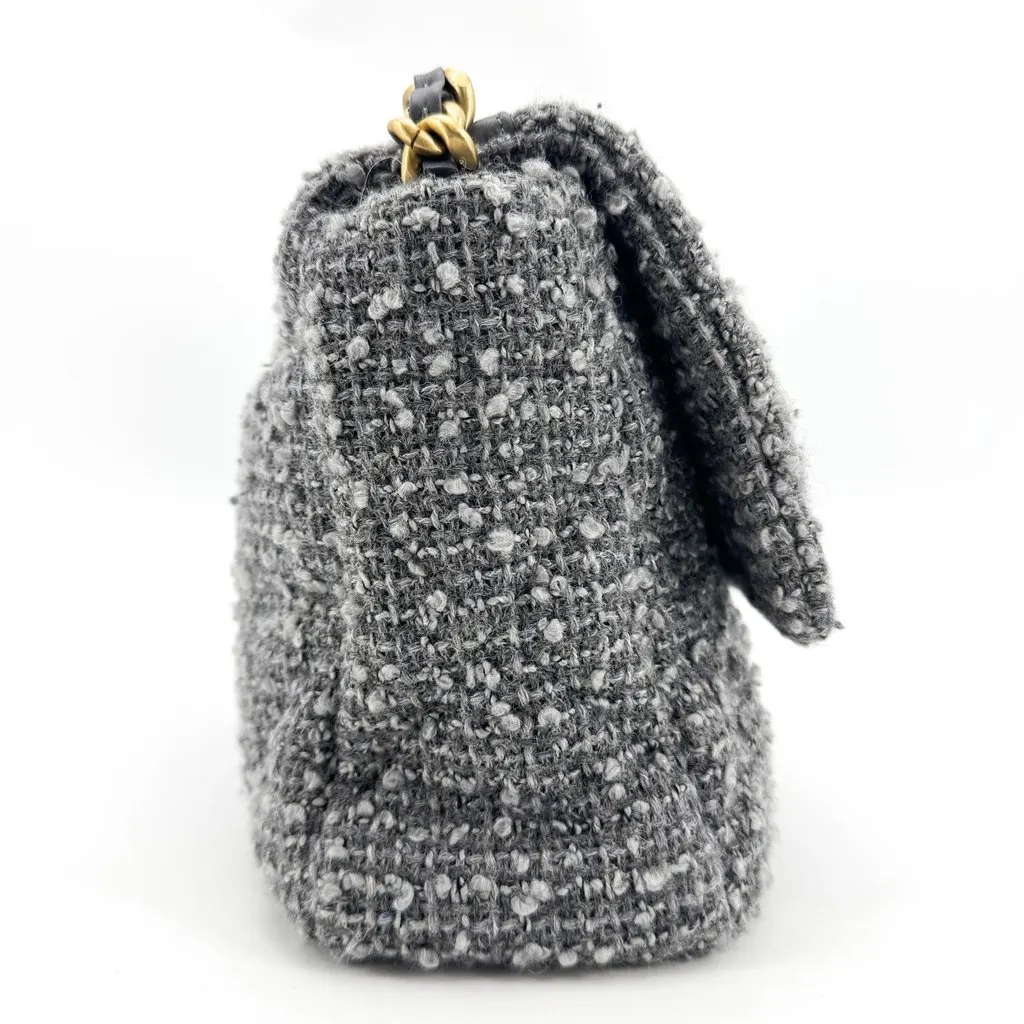 Chanel 19 Mini Flap Bag Tweed Grey MultiColor Tweed Good - Box View