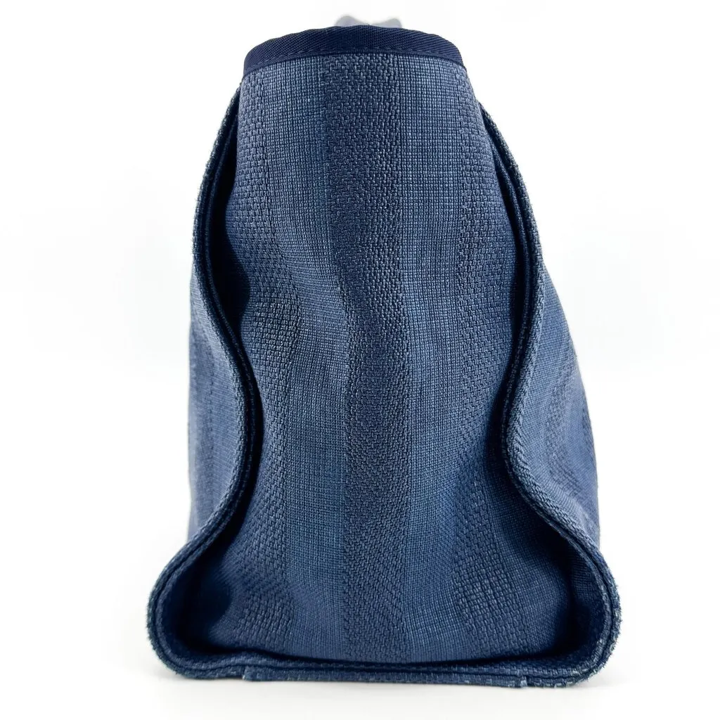 Chanel Deauville Canvas Tote Bag Navy Navy Canvas Good - Model View
