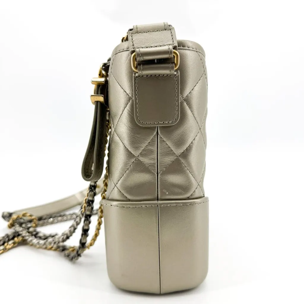 Chanel Gabrielle Small Hobo Bag Metallic Gold Gold Leather Good - Box View