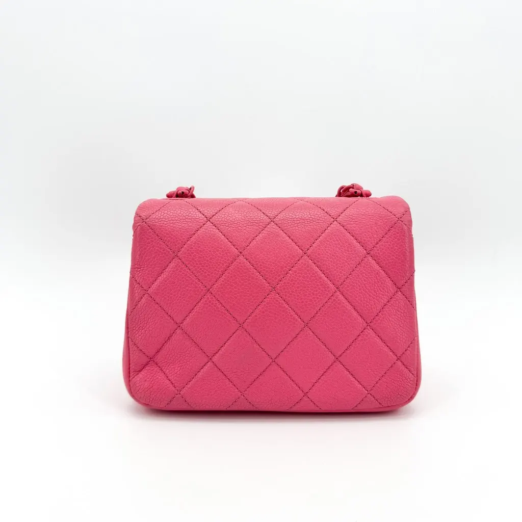 Chanel Classic Extra Mini Flap Bag Pink Pink Leather Very good - Back View