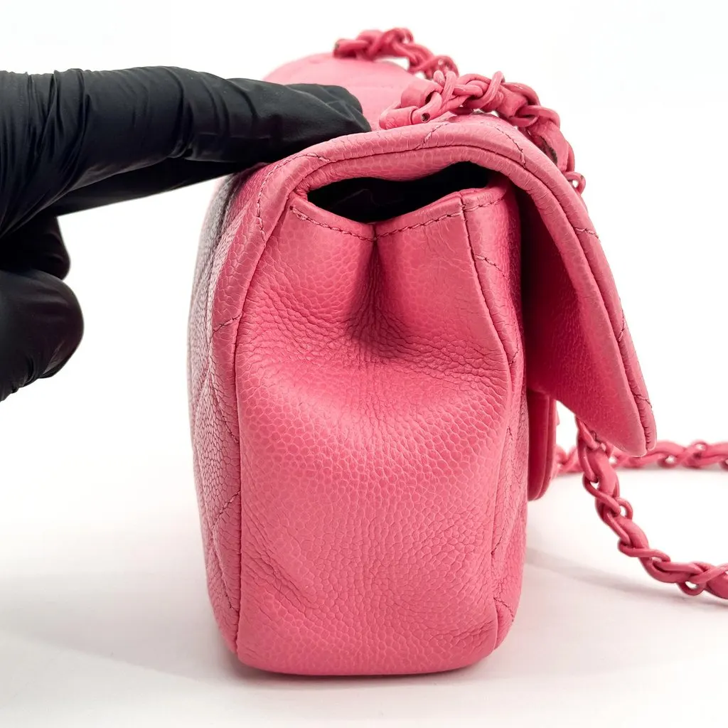 Chanel Classic Extra Mini Flap Bag Pink Pink Leather Very good - Model View