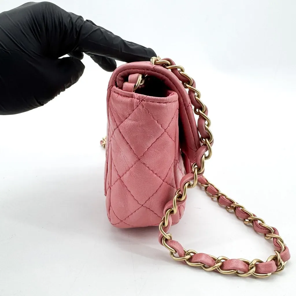 Chanel Jeweled CC Mini Flap Bag Pink Gold Leather Good - Box View