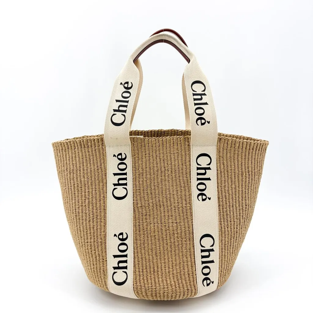 Chloé Chloe Woody Medium Basket Bag Natural Beige Rattan Very good - Inside View