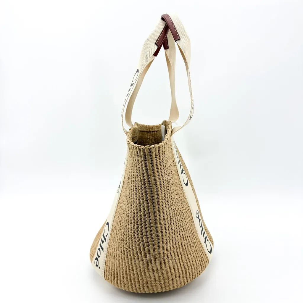 Chloé Chloe Woody Medium Basket Bag Natural Beige Rattan Very good - Box View