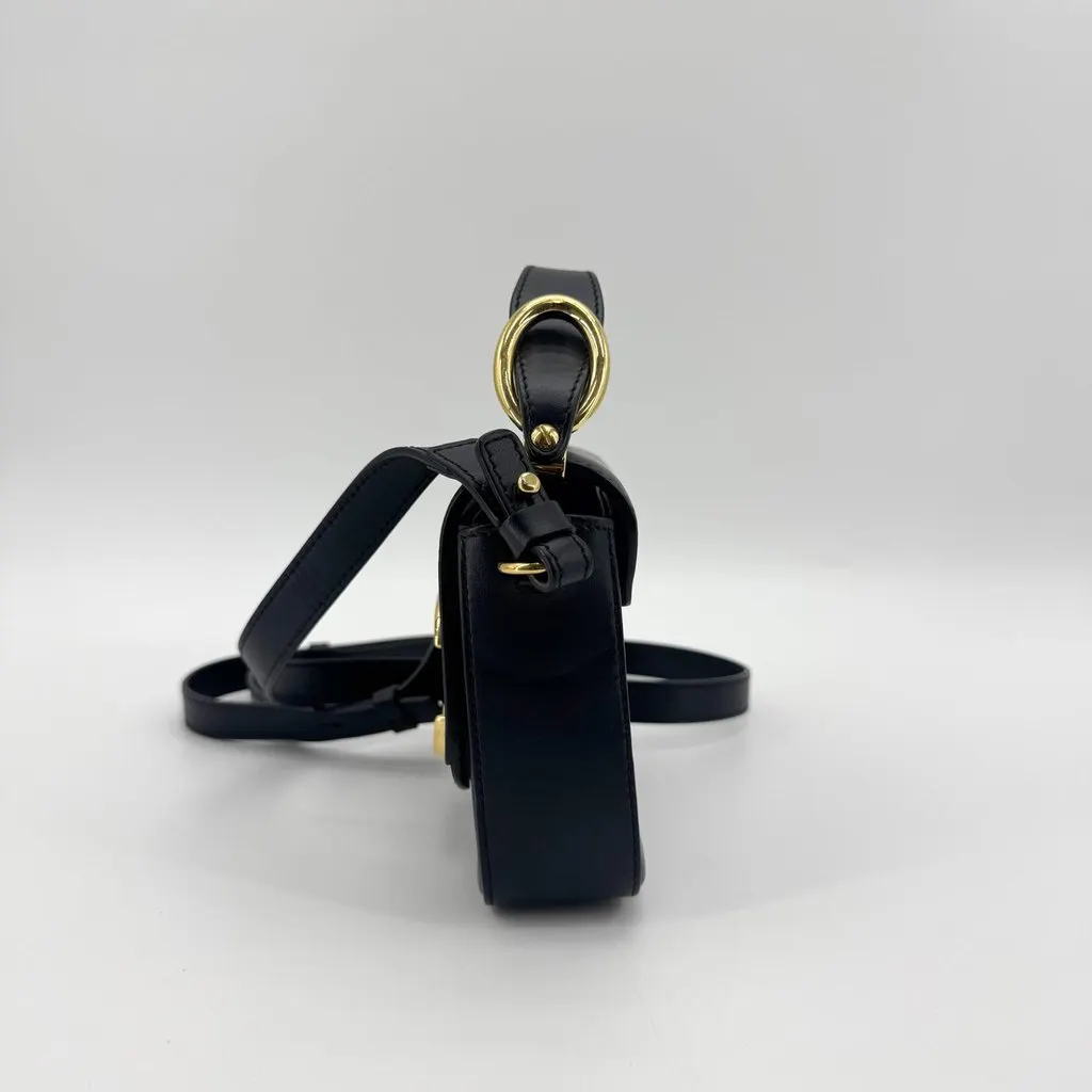 Chloé C Mini Shoulder Bag Black Black Leather Good - Inside View