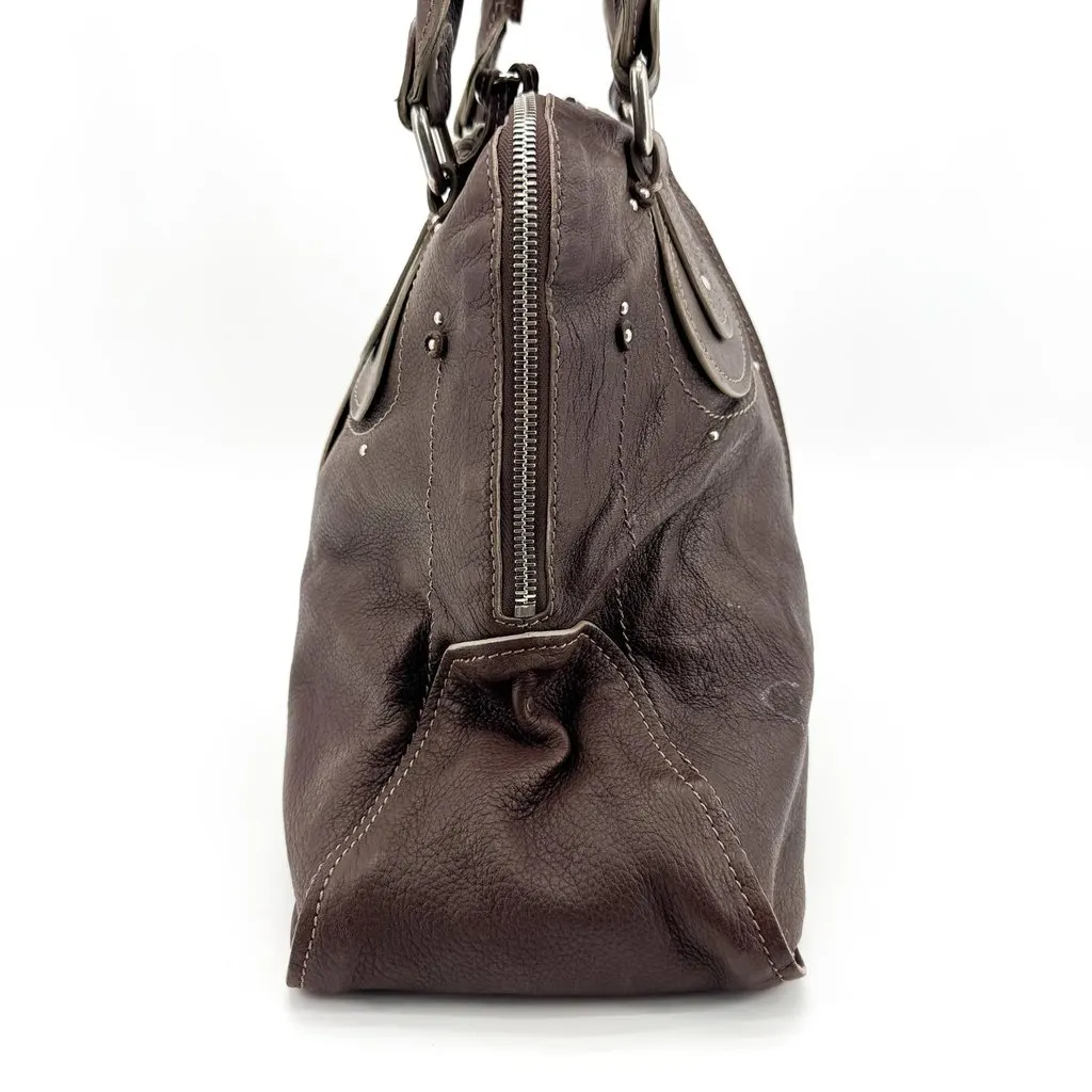 Chloé Chloe Paddington Medium Tote Bag Dark Brown Brown Leather Fair - Inside View