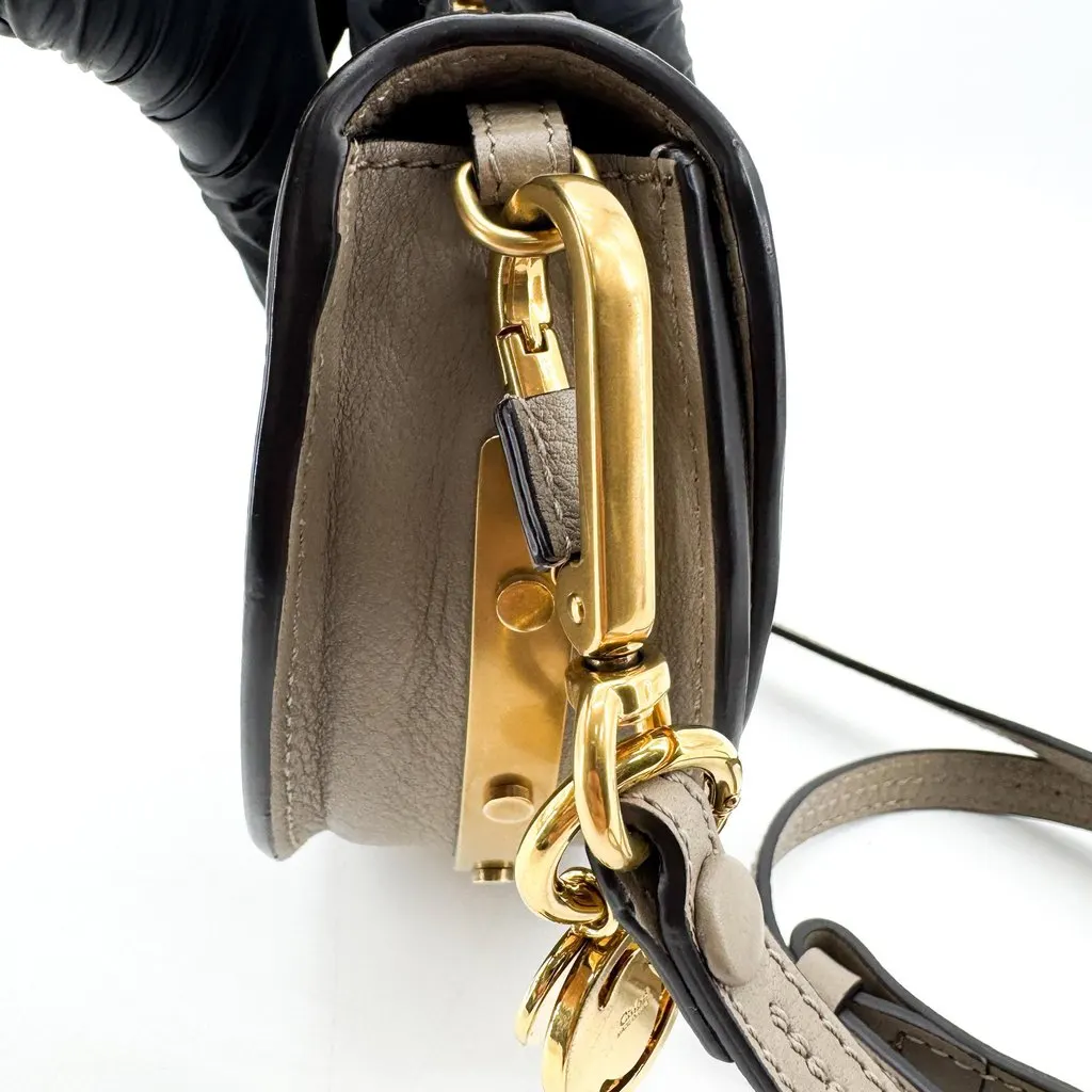 Chloé Chloe Nile Small Bracelet Bag Motty Grey Gold Leather Very good - Box View