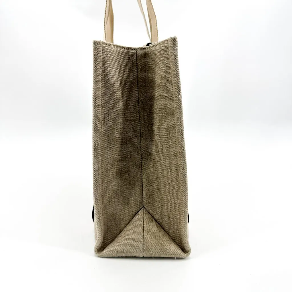 Chloé Chloe Small Woody Tote Bag Beige Beige Canvas Good - Model View