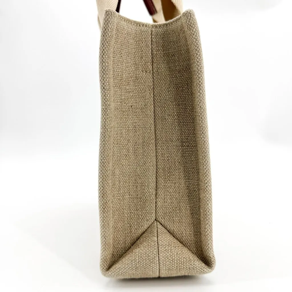 Chloé Chloe Small Woody Tote Bag Natural Brown Beige Canvas Very good - Inside View