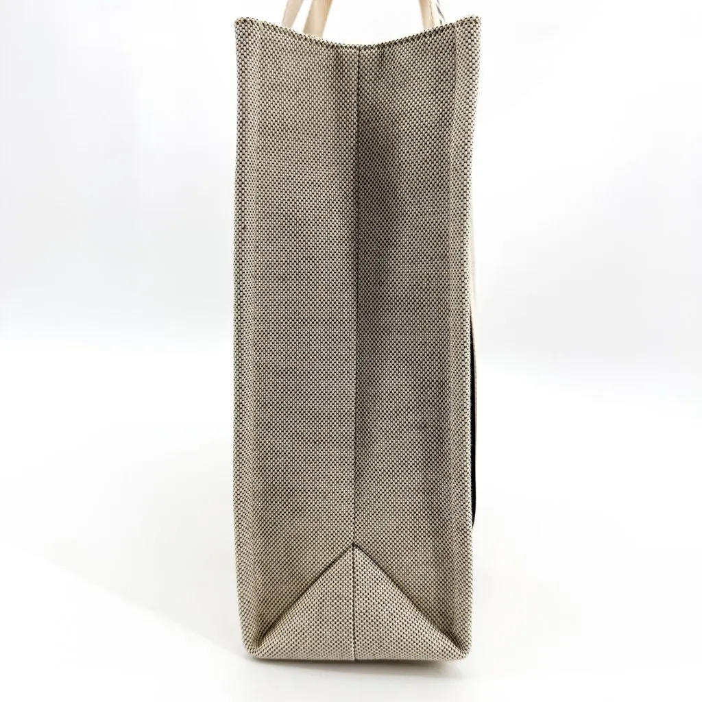 Chloé Chloe Woody Medium Tote Bag Beige Brown Beige Canvas Good - Box View