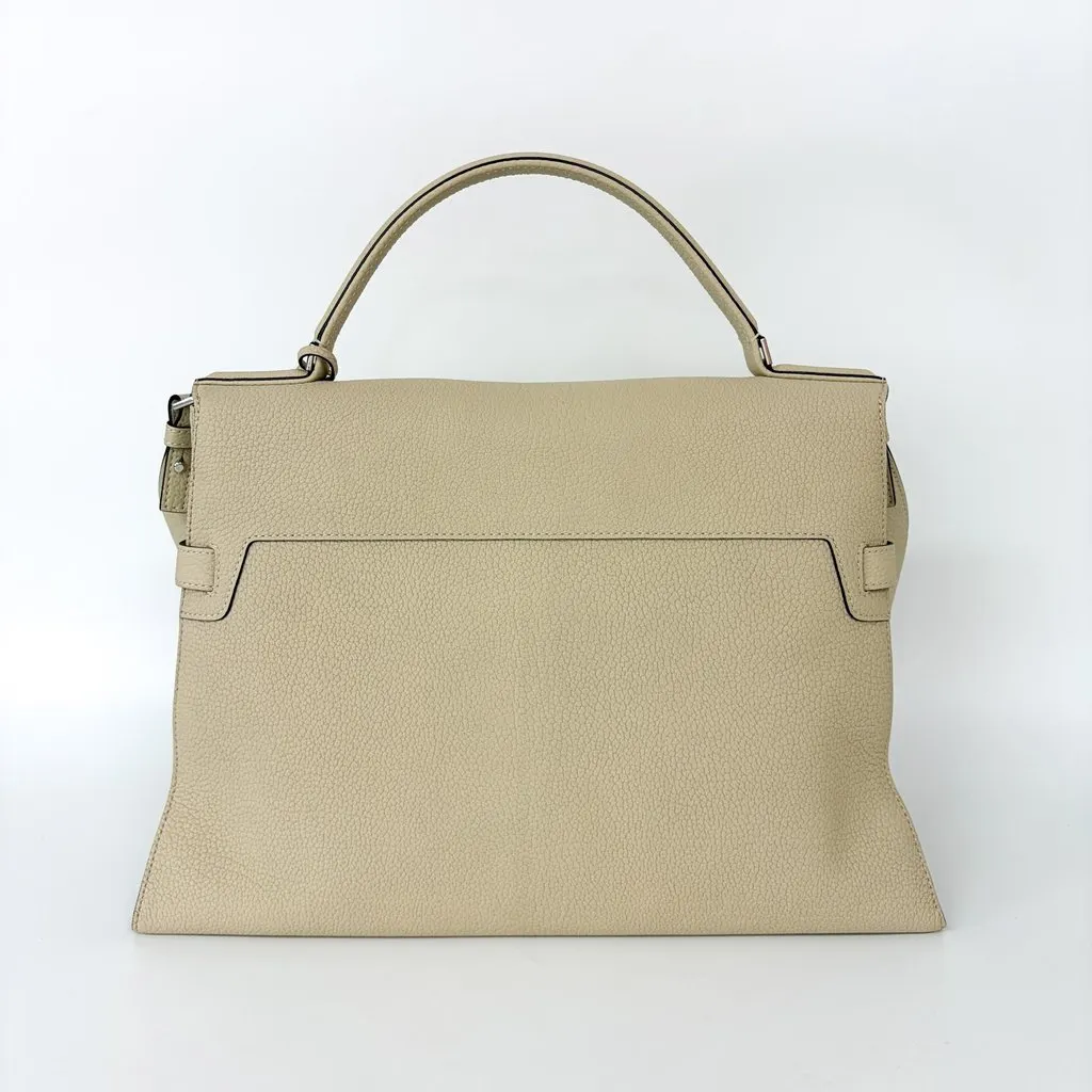 Delvaux Tempet Large Leather Tote Bag Ecru Leather Very good - Inside View