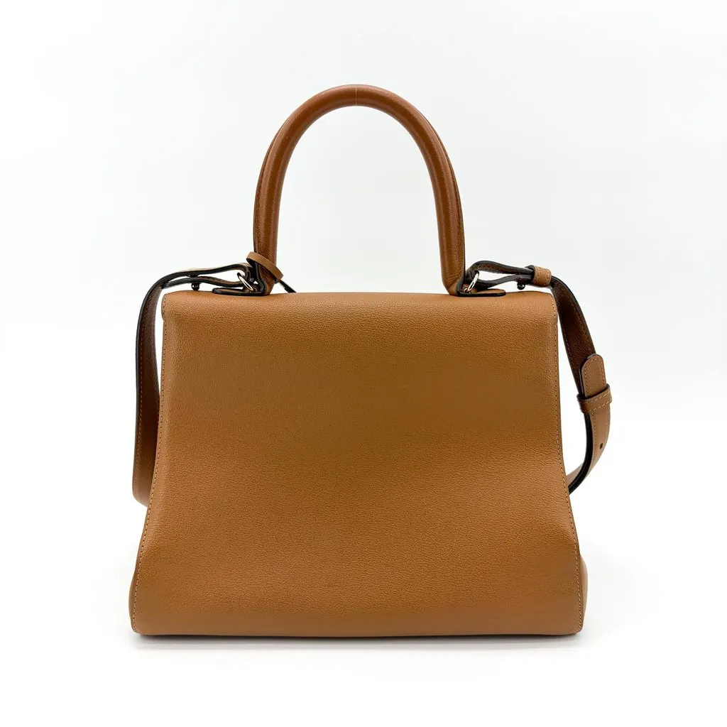 Delvaux Briand MM Rodeo Cap Vegetal Gold Brown Leather Very good - Back View