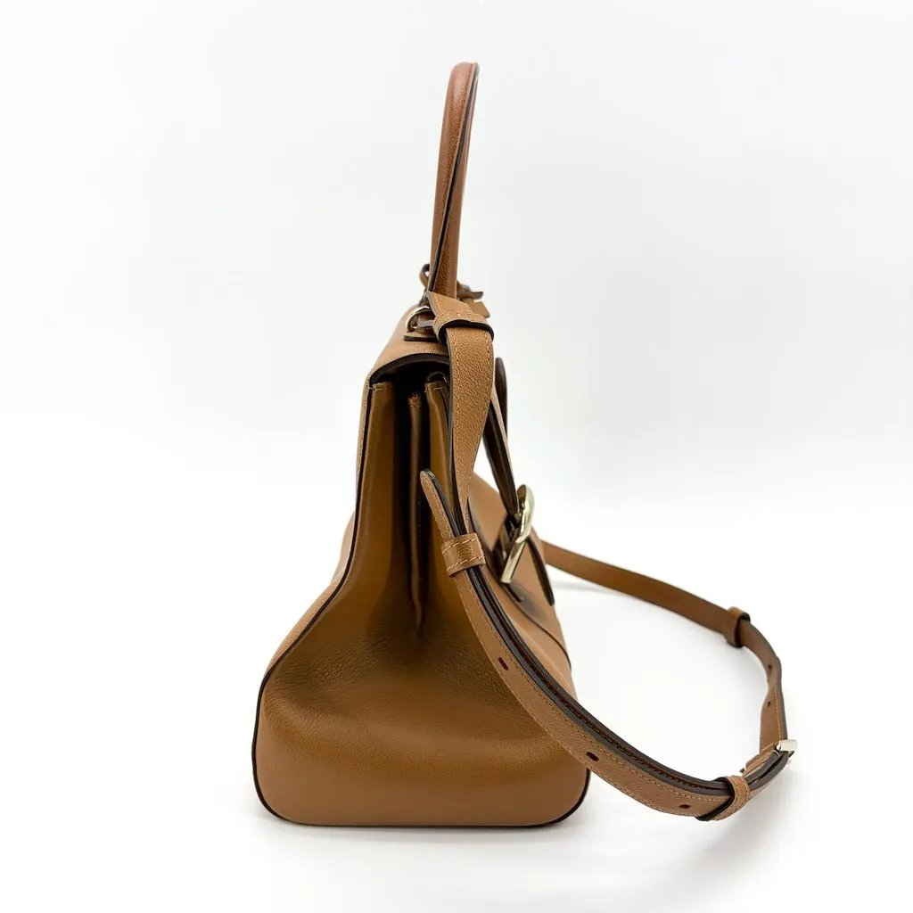 Delvaux Briand MM Rodeo Cap Vegetal Gold Brown Leather Very good - Model View