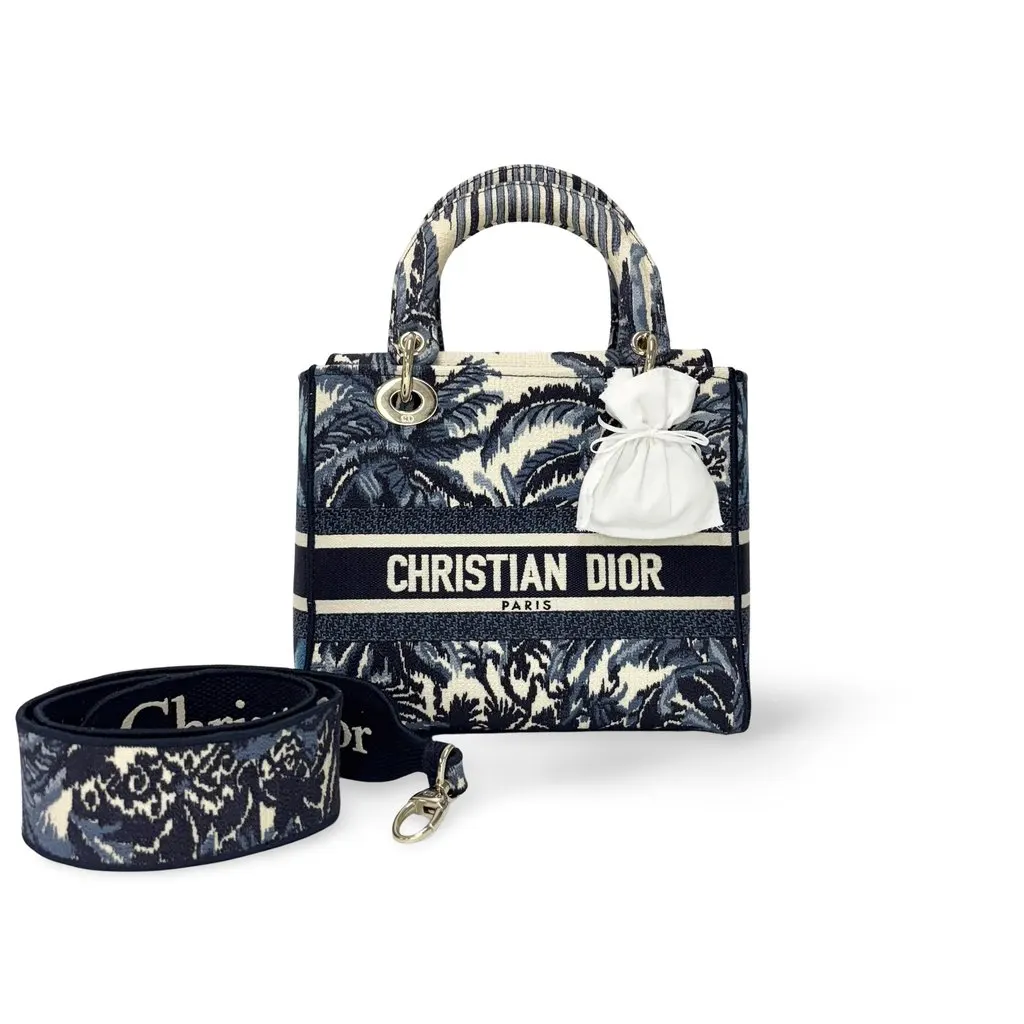 Dior Lady Delight Medium Navy Leather Very good - Front View