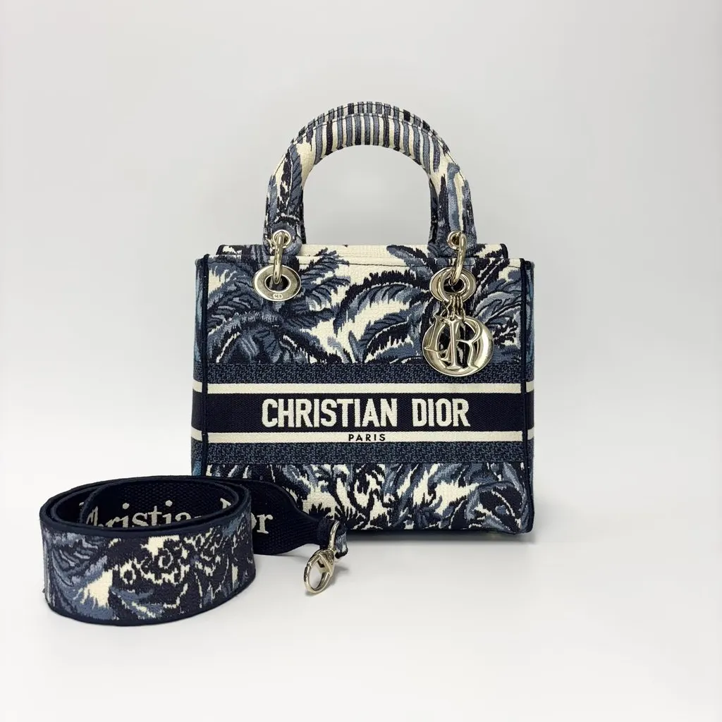 Dior Lady Delight Medium Navy Leather Very good - Inside View