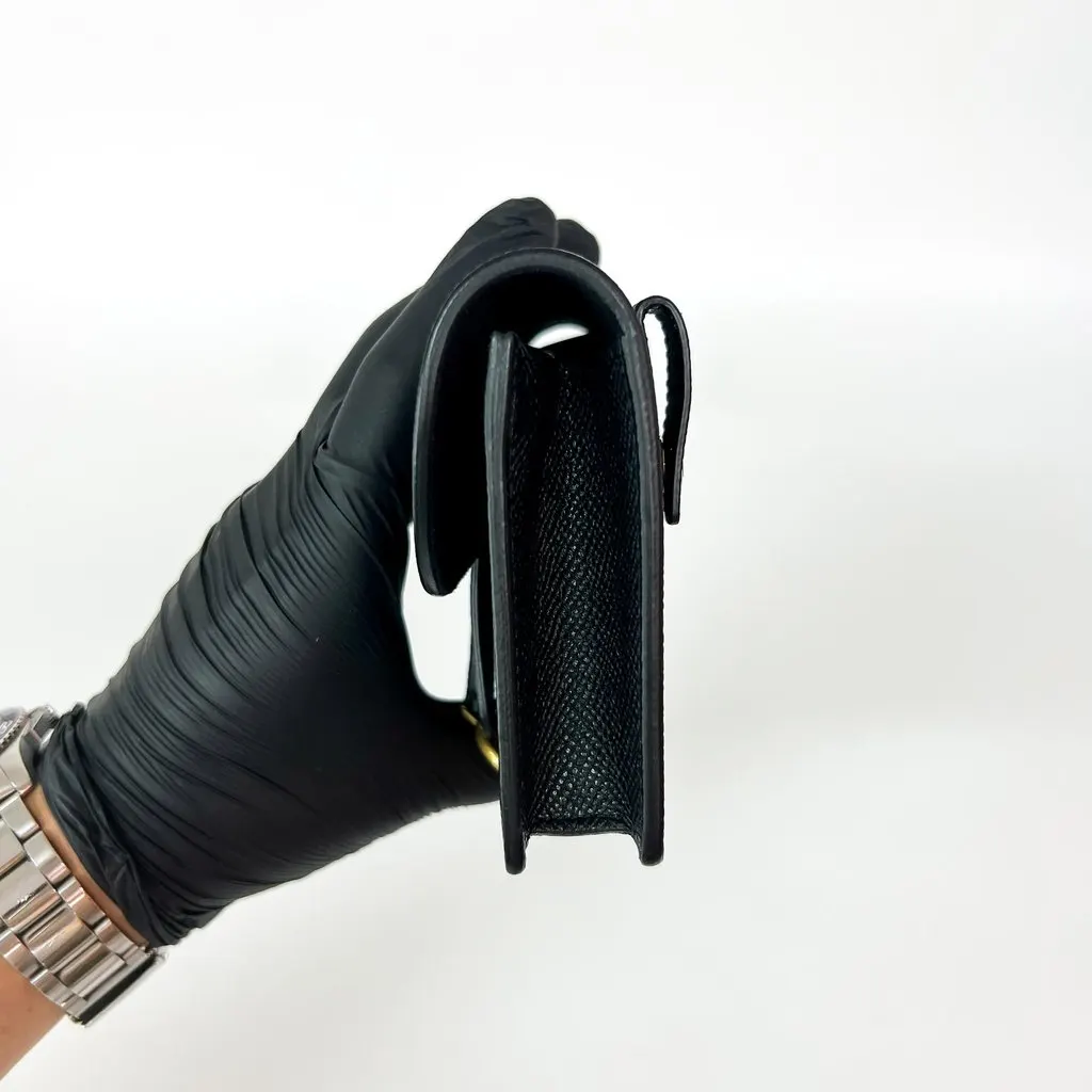 Dior Saddle Pouch Black Grain Calfskin Gold Hardware Black Leather Good - Box View