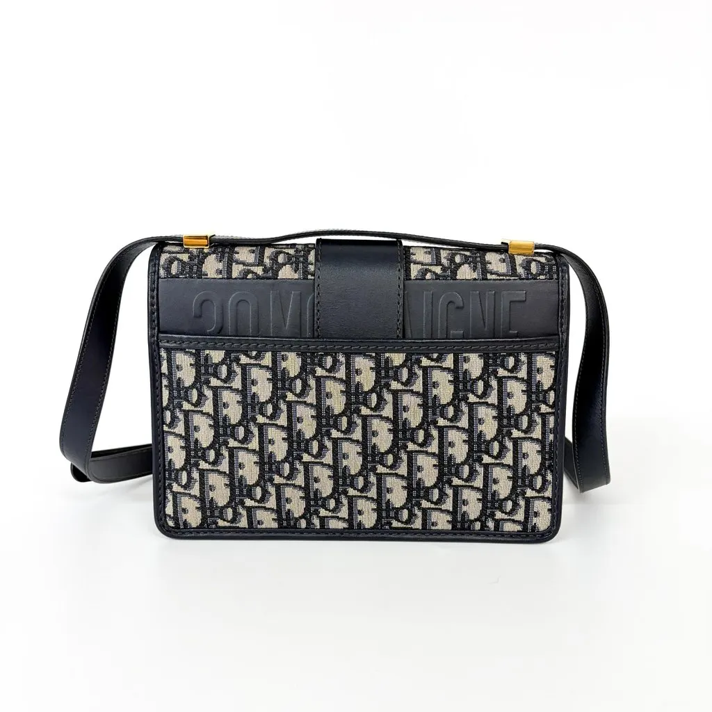 Dior 30 Montaigne Blue Oblique Jacquard Bag MultiColor Jacquard Very good - Inside View
