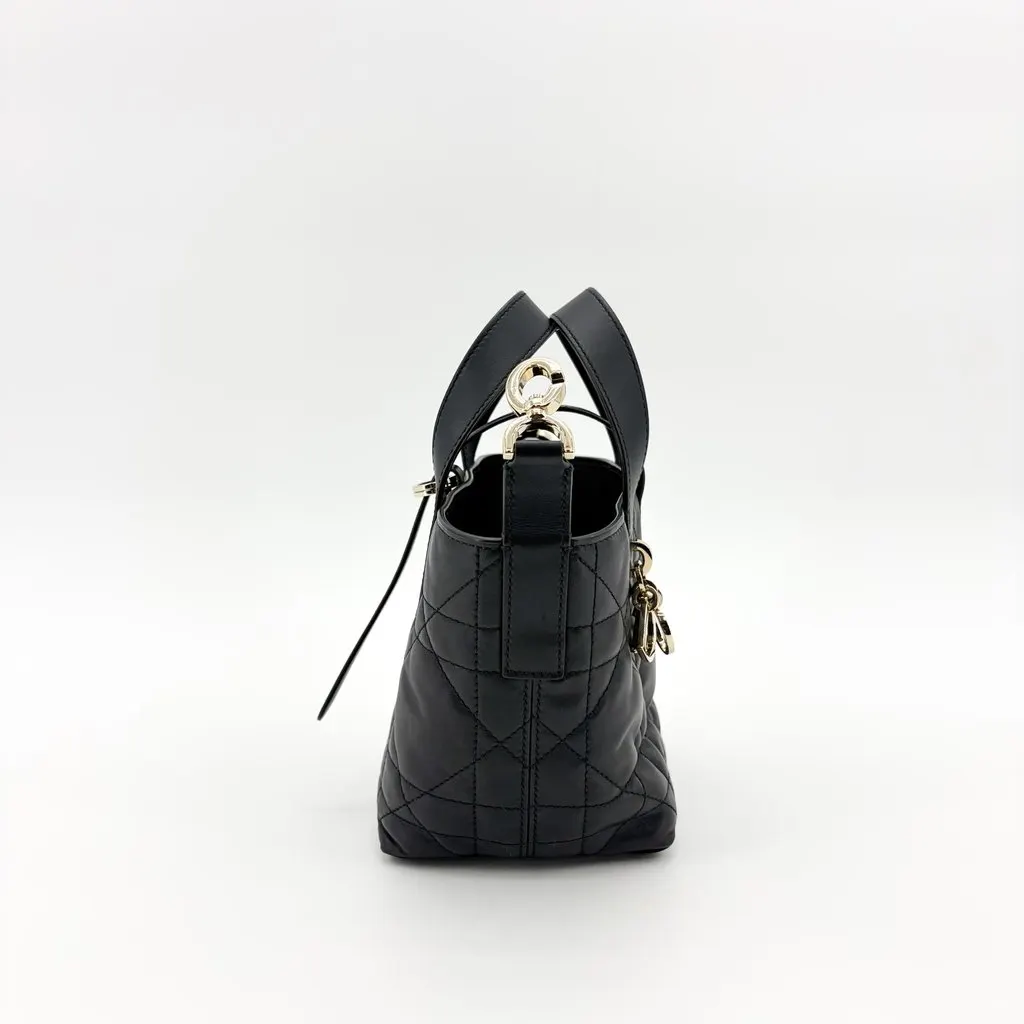 Dior Lady 95.22 Small Bag Black Gold Hardware MultiColor Leather Very good - Box View