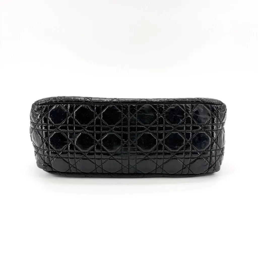 Dior Cannage Patent Flap Shoulder Bag Black MultiColor Leather Good - Box View