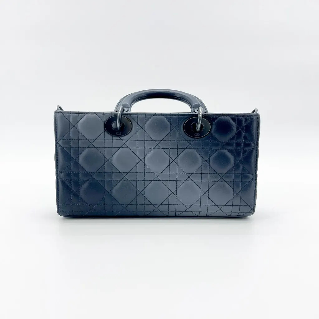 Dior Lady DeJoy Bag Medium Gradient Navy MultiColor Leather Very good - Inside View