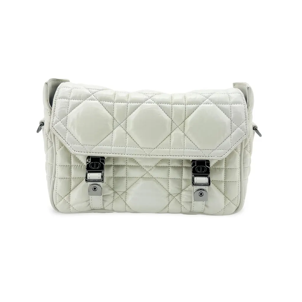 Dior Small Dior Camp Bag White Macro Cannage MultiColor Leather Good - Front View