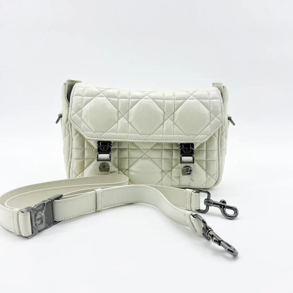 Dior Small Dior Camp Bag White Macro Cannage MultiColor Leather Good - Back View