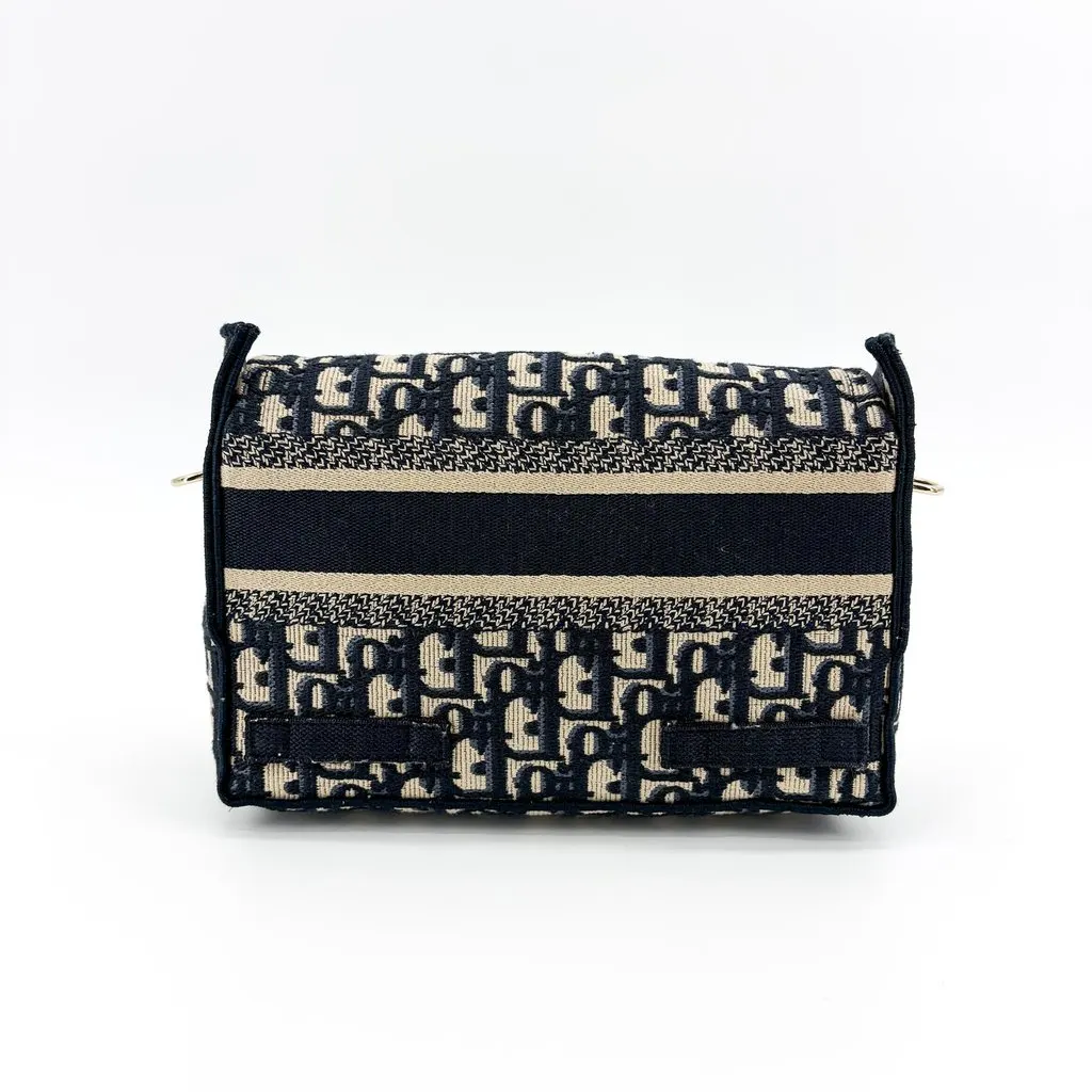 Dior Small Dior Camp Bag Navy Blue Oblique Embroidery MultiColor Canvas Very good - Inside View