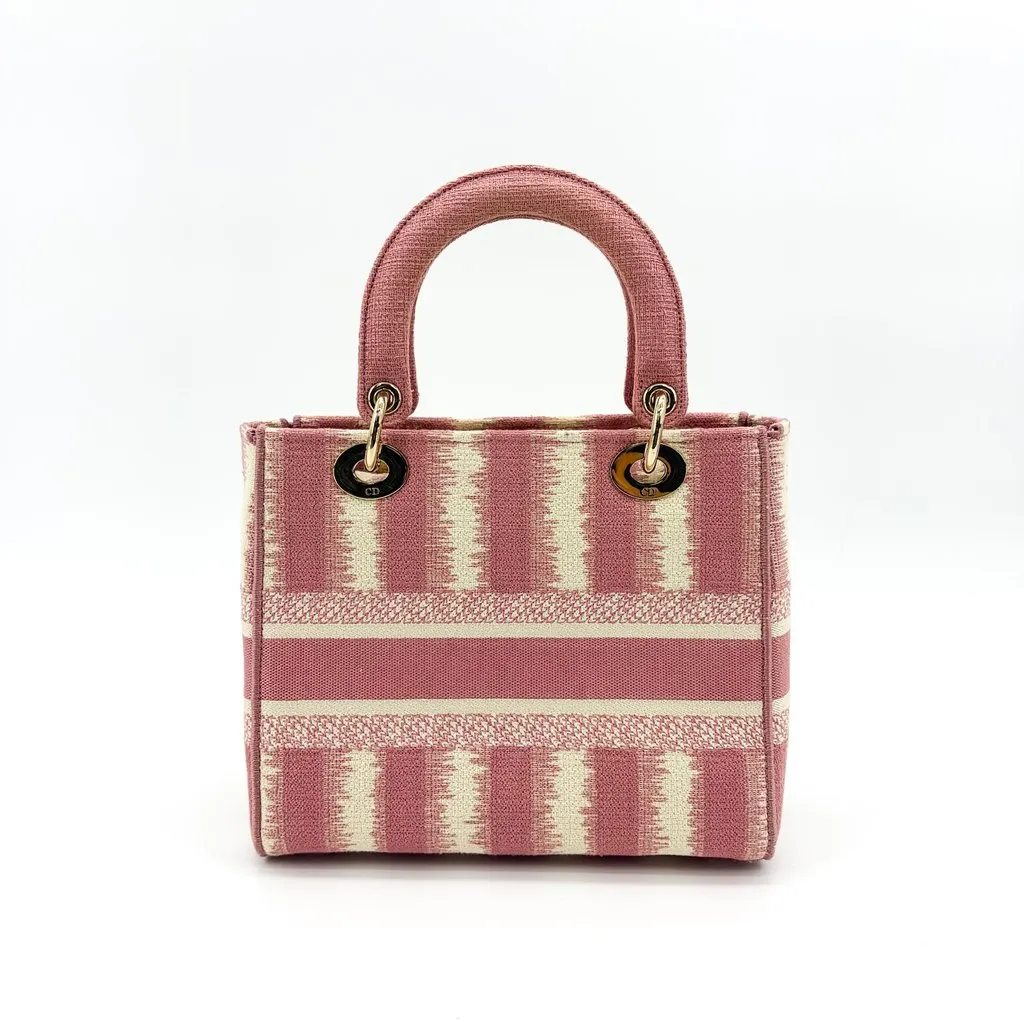 Dior Medium Lady Delight Pink Icart Canvas MultiColor Canvas Very good - Back View