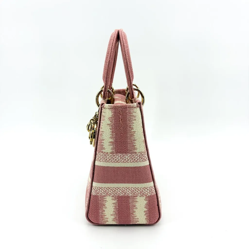 Dior Medium Lady Delight Pink Icart Canvas MultiColor Canvas Very good - Inside View