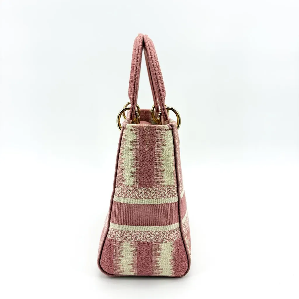 Dior Medium Lady Delight Pink Icart Canvas MultiColor Canvas Very good - Model View
