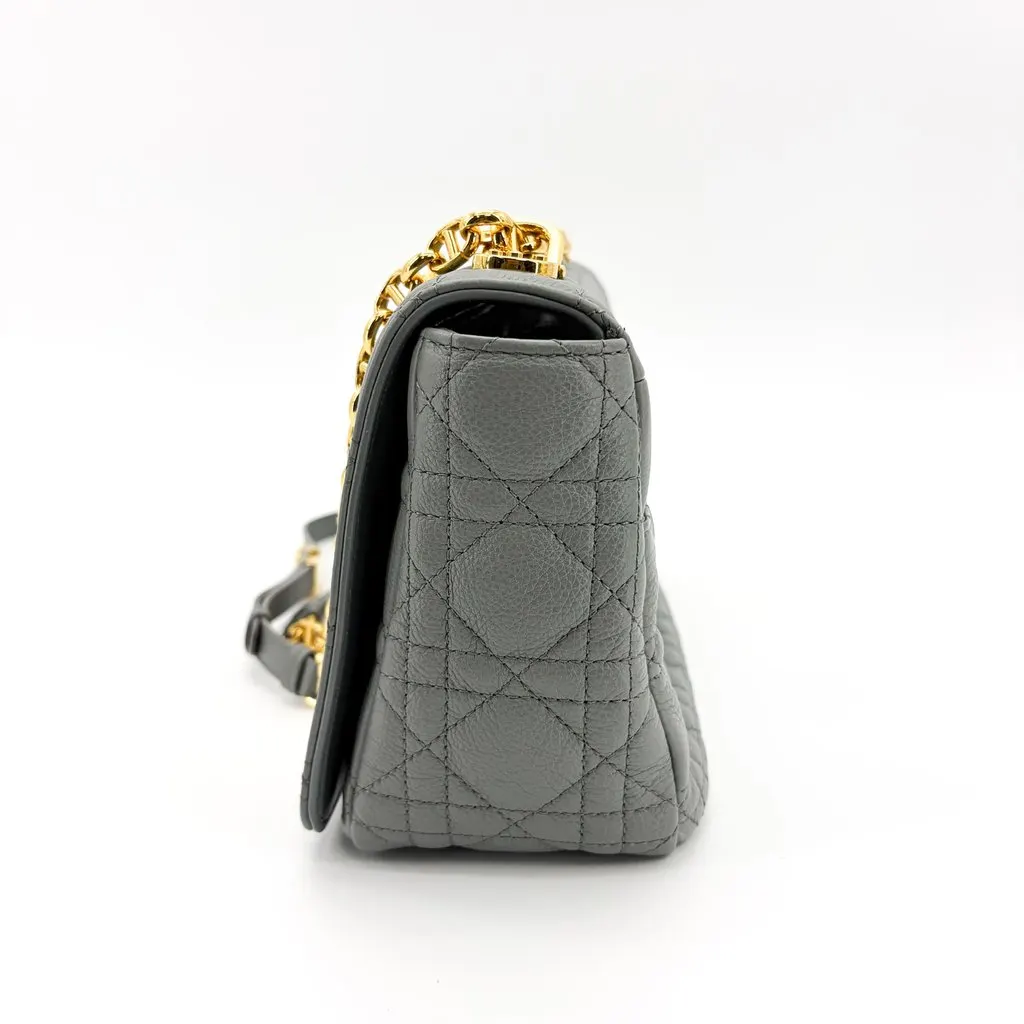 Dior Medium Dior Caro Bag Cloud Blue Gold Hardware MultiColor Leather Very good - Model View