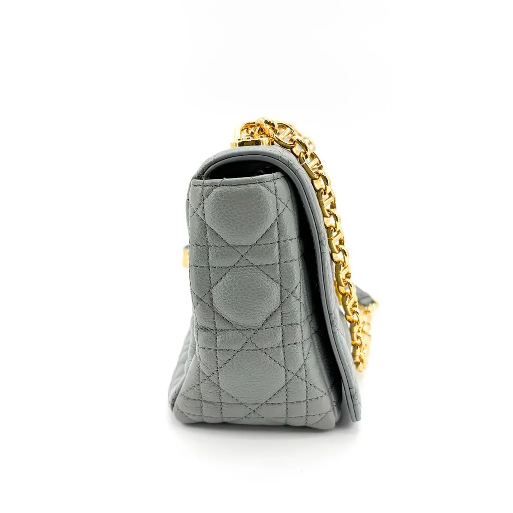 Dior Medium Dior Caro Bag Cloud Blue Gold Hardware MultiColor Leather Very good - Box View